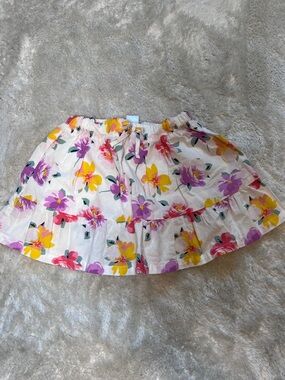 Carter's White Floral Circle Skort with Yellow & Purple Blooms